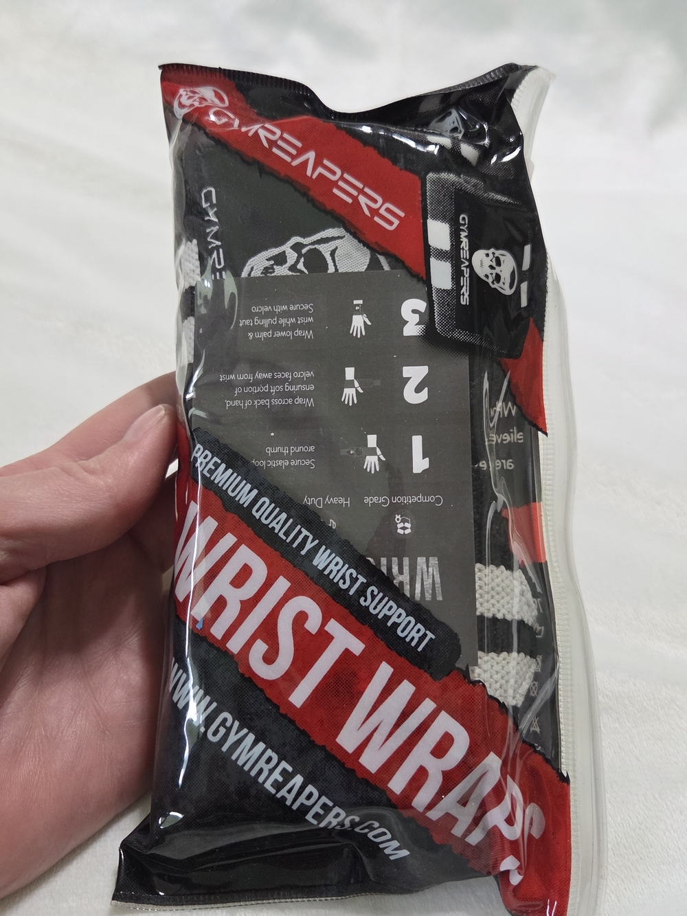 Gymreapers Weightlifting Wrist Wraps Black & White Skull Wrist Wraps w/ Velcrow